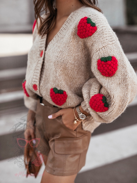 Sweter rozpinany Berry beżowy