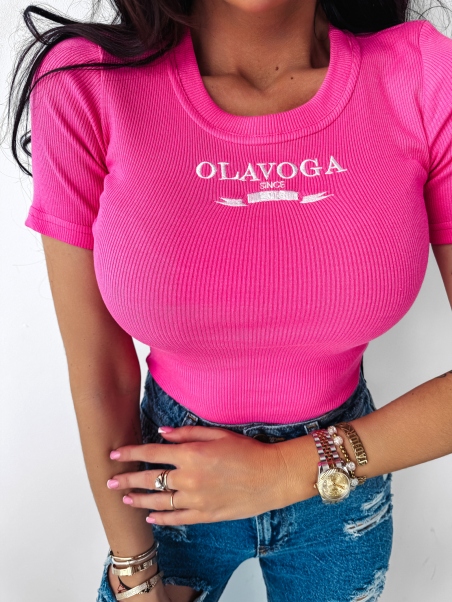 T-shirt prążkowany Viva Ola...
