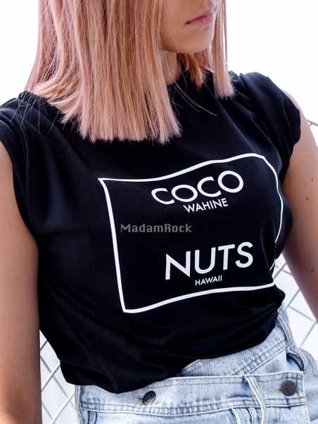 T-shirt bawełniany Coco czarny