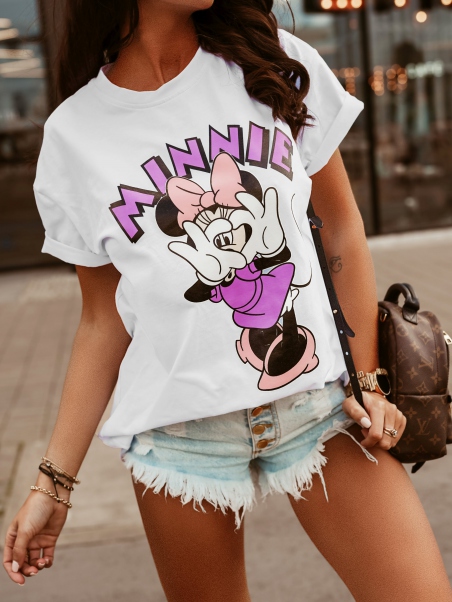 T-shirt oversize Minnie biały