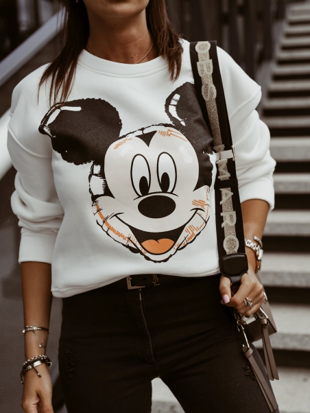 Bluza z nadrukiem Mickey ecru