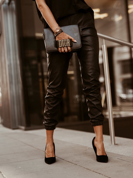 Spodnie Leather Autumn czarne