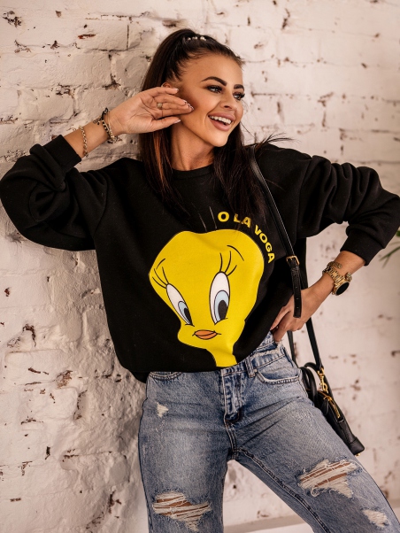 Bluza bawełniana Tweety czarna