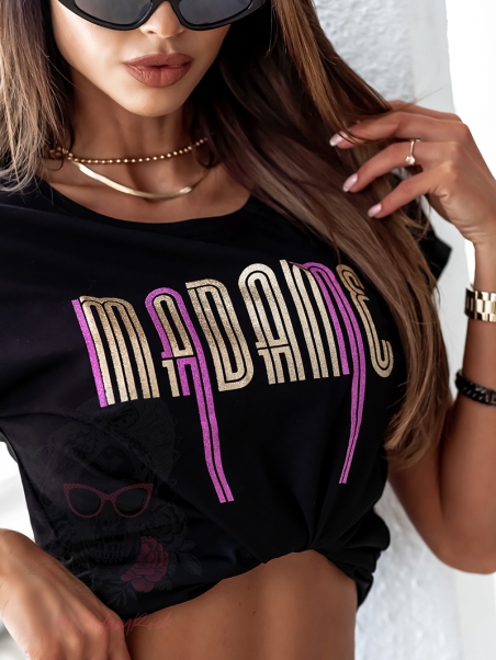 T-shirt Madame Gold czarny