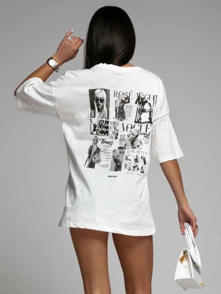 T-shirt oversize Time4 biały