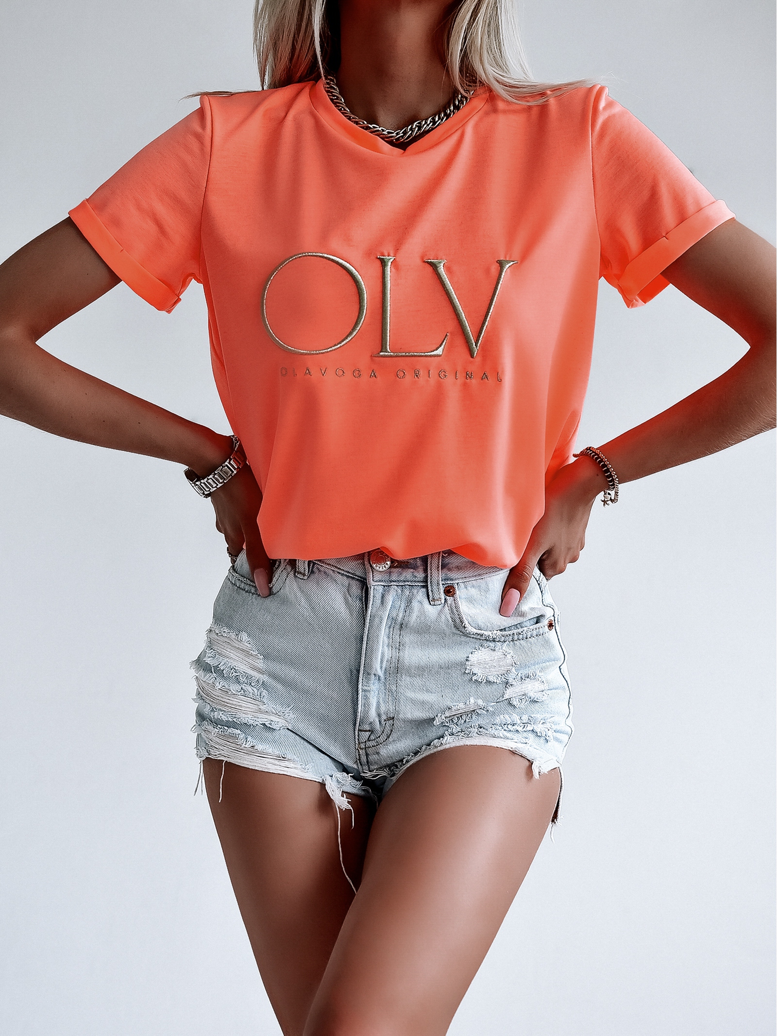 T-shirt męski Ola Voga LV Original beżowy