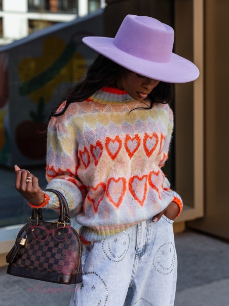Sweter w serca Molis kolorowy
