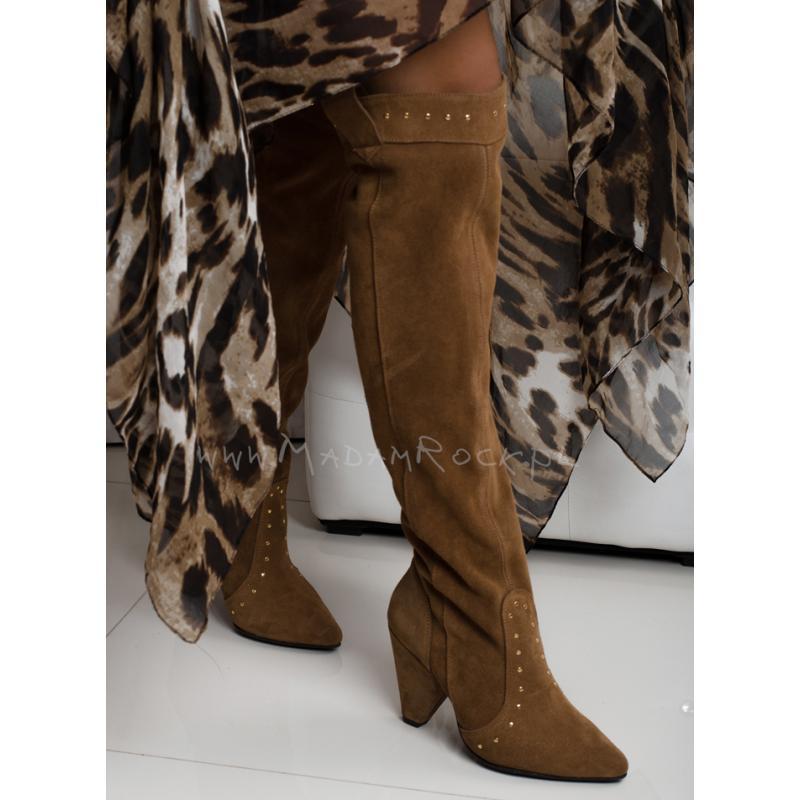 Kozaki za kolano Madam Estotica karmelowe Kozaki za kolano Madam Estotica karmelowe