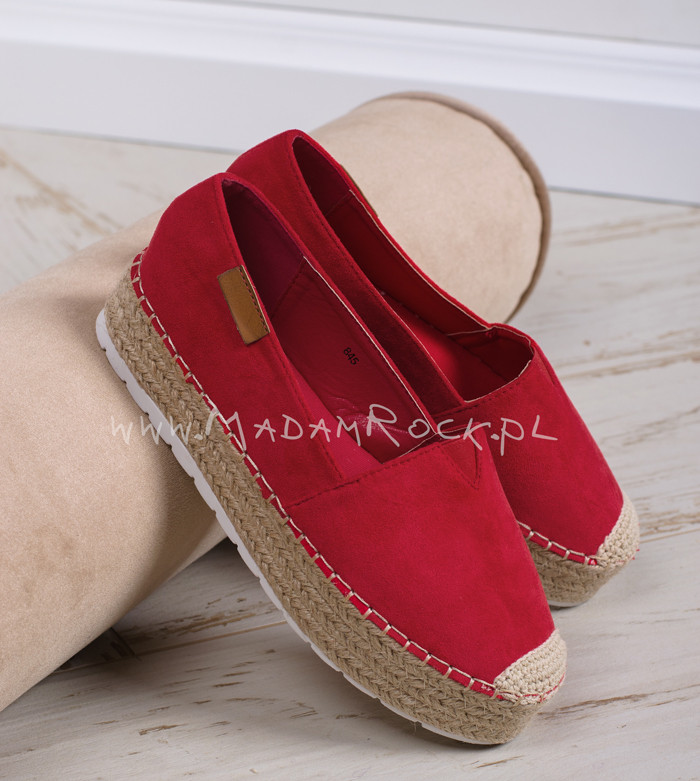 Espadryle na platformie Tiamo czerwone
