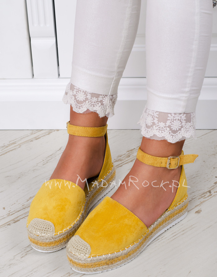 Espadryle na platformie Madam Leros żółte