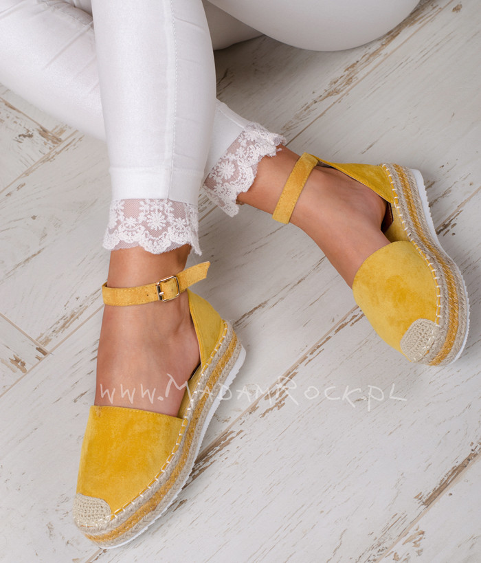 Espadryle na platformie Madam Leros żółte