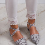 Balerinki na paski Madam Unikat wężowe