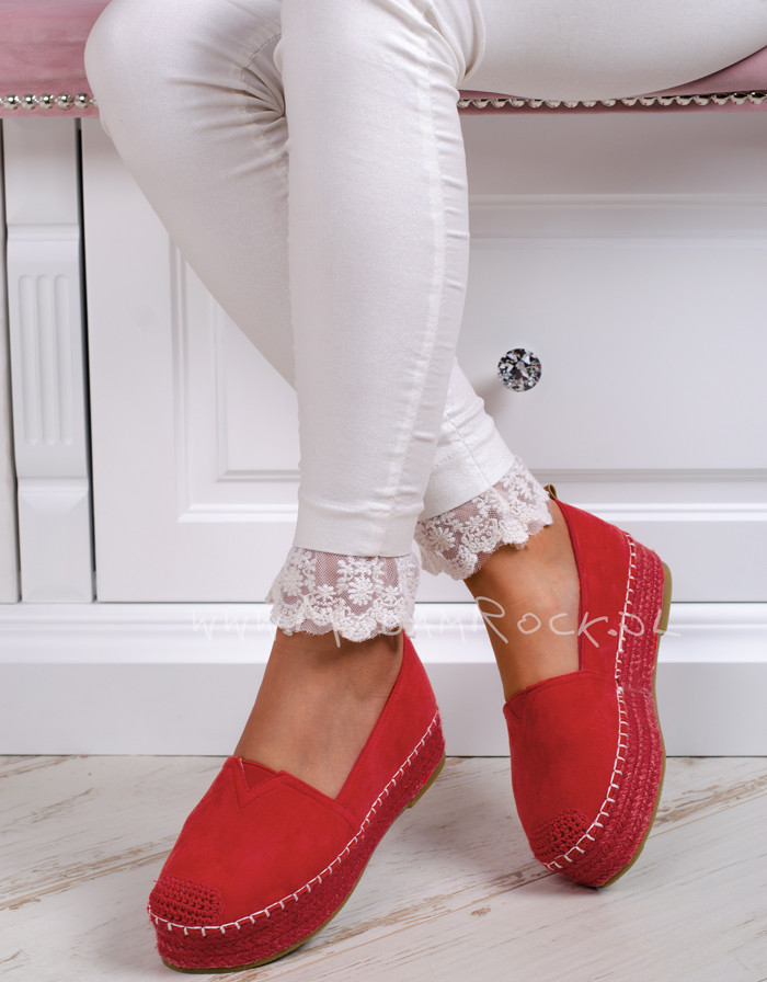 Espadryle na platformie Lady Malawi czerwone Espadryle na platformie Lady Malawi czerwone