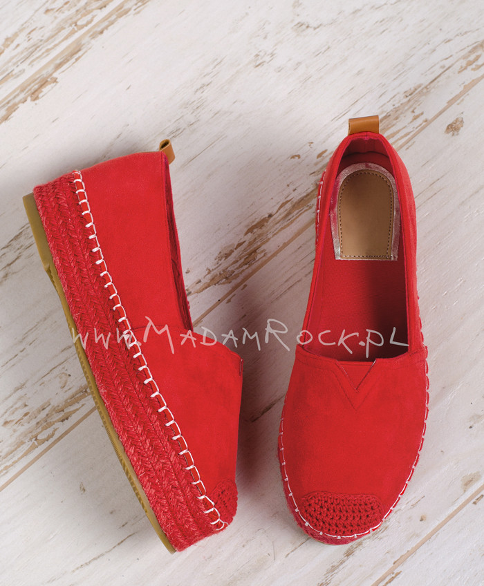 Espadryle na platformie Lady Malawi czerwone Espadryle na platformie Lady Malawi czerwone
