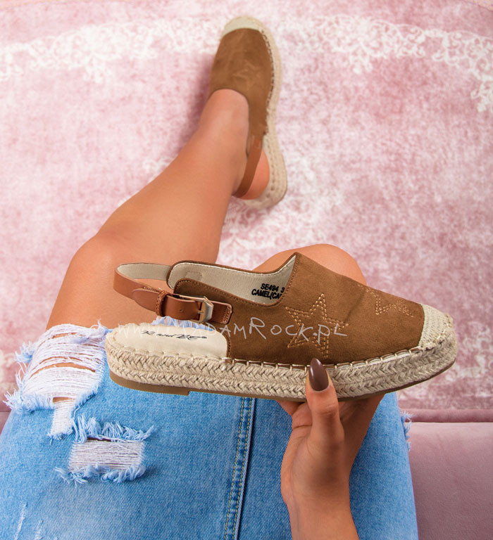 Espadryle na platformie Madam Stars karmelowe Espadryle na platformie Madam Stars karmelowe
