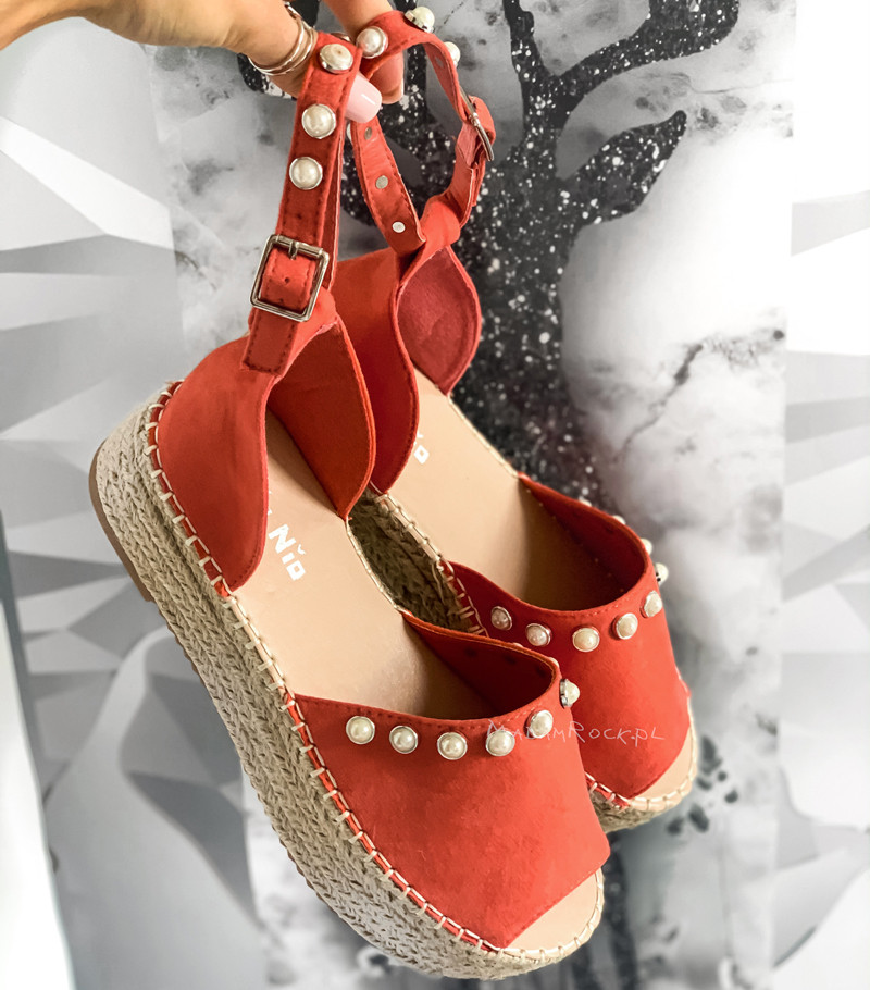 Espadryle na platformie Madam Kamelia pomarańczowe