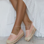 Espadryle na platformie Madam Peonis pudrowe