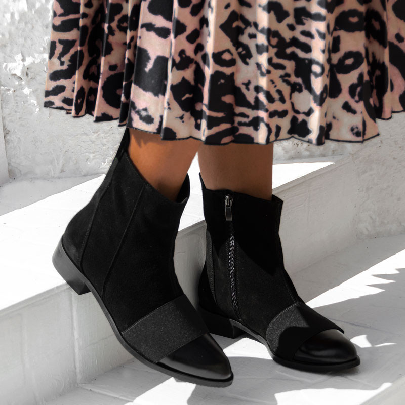 Botki skórzane Madam Senzillo czarne Botki skórzane Madam Senzillo czarne