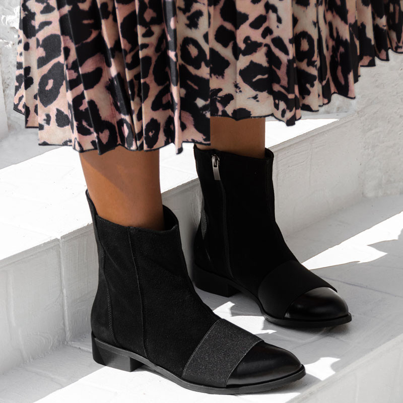 Botki skórzane Madam Senzillo czarne Botki skórzane Madam Senzillo czarne