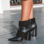 Botki na klocku Lady Doble czarne