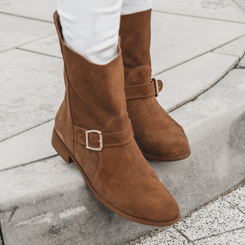 Botki zamszowe Lady Manzana karmelowe Botki zamszowe Lady Manzana karmelowe