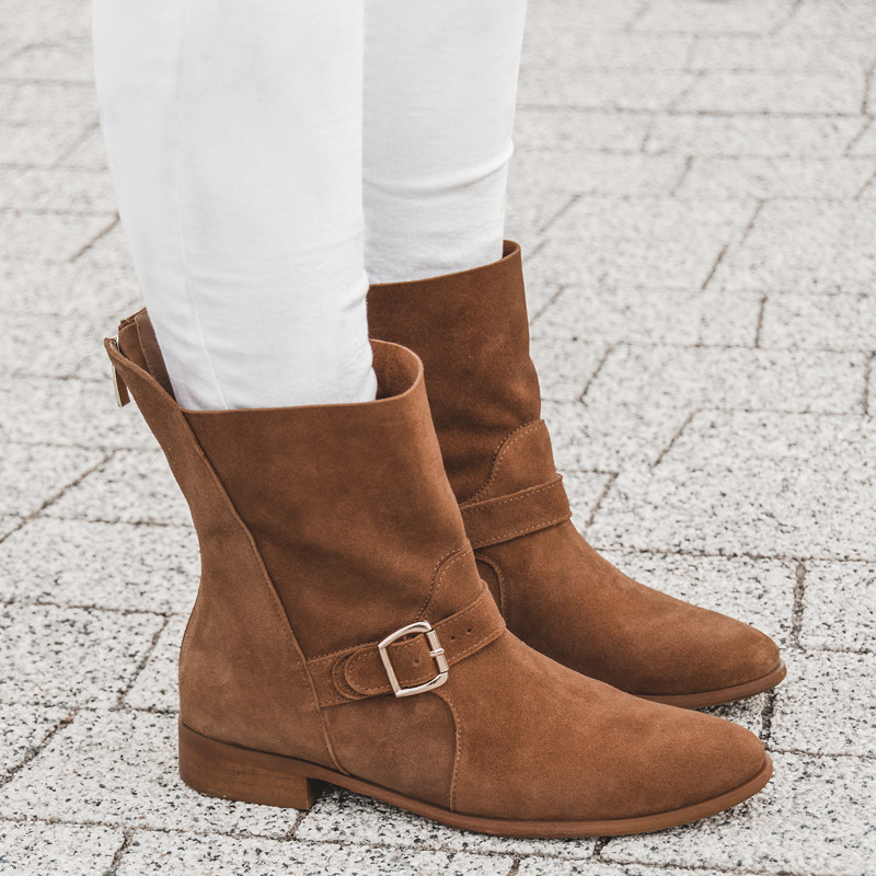 Botki zamszowe Lady Manzana karmelowe