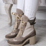 Botki skórzane Lady Dessert khaki