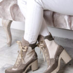Botki skórzane Lady Dessert khaki