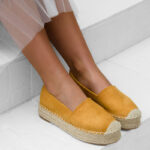 Espadryle na platformie Madam Teka żółte
