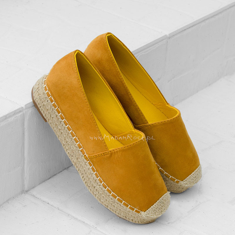 Espadryle na platformie Madam Teka żółte