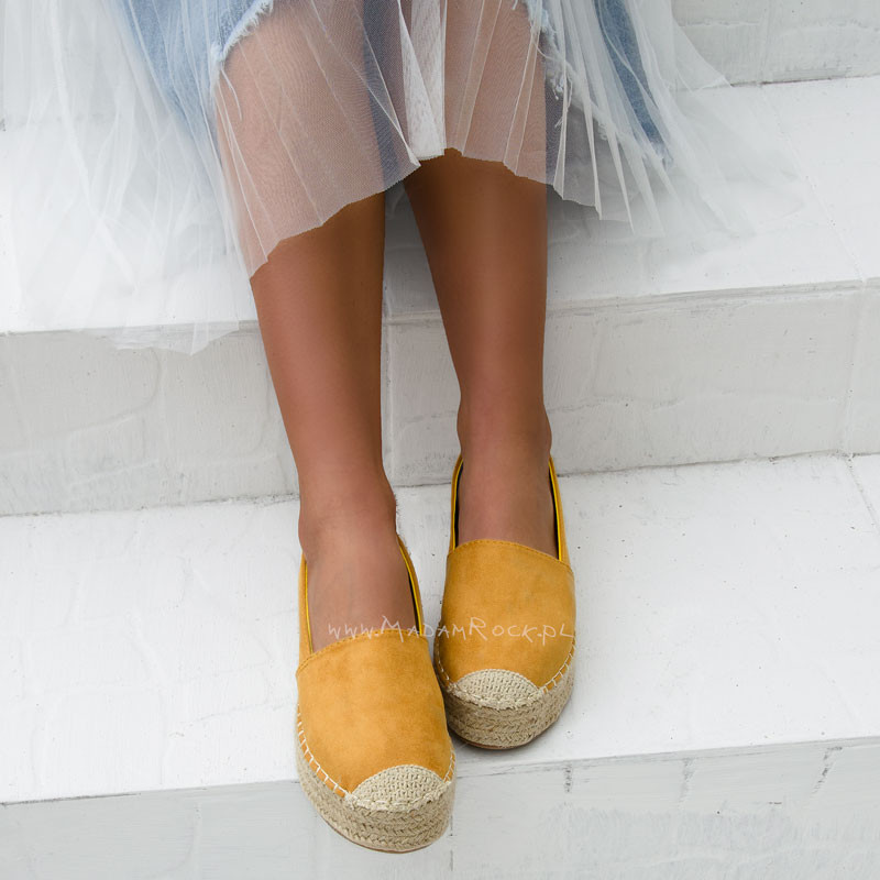 Espadryle na platformie Madam Teka żółte