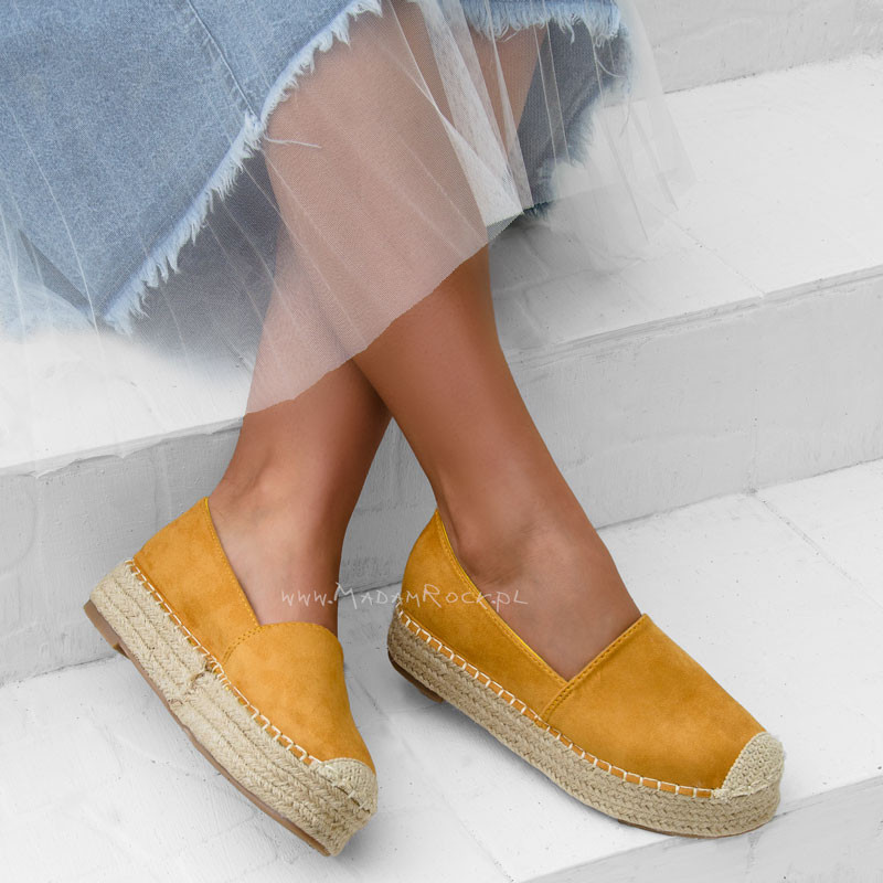 Espadryle na platformie Madam Teka żółte