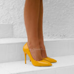 Czółenka szpilki Madam Positivi żółte