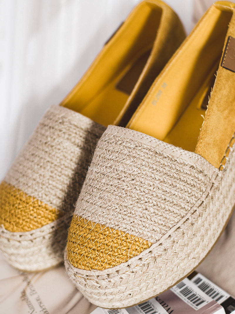 Espadryle na platformie Nature Rock żółte