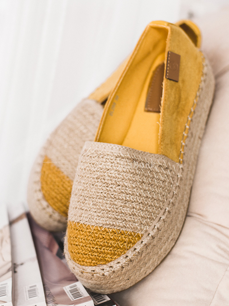 Espadryle na platformie Nature Rock żółte