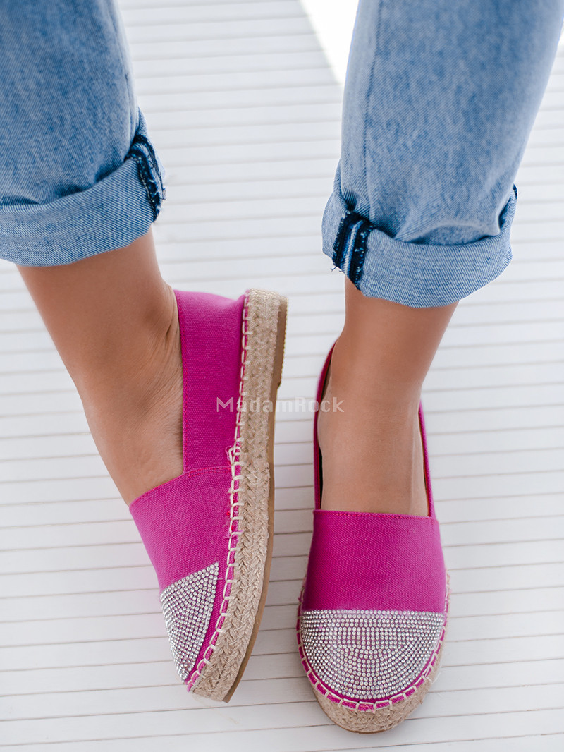 Espadryle z cyrkoniami Madam Velo fuksja