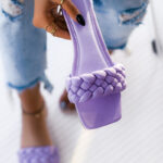 Klapki plecione Madam Bocco fioletowe