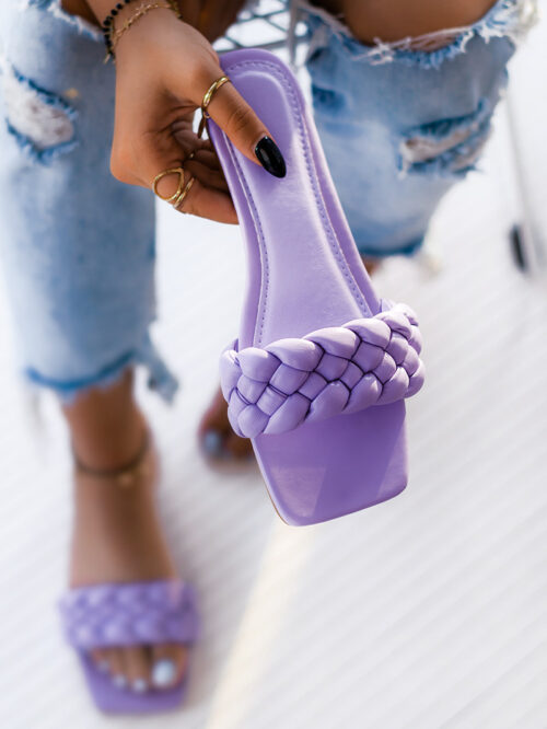 Klapki plecione Madam Bocco fioletowe