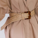 Pasek pleciony szeroki c. beżowy