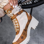 Botki skórzane Madam Dessero beżowe