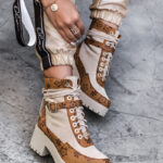 Botki skórzane Madam Dessero beżowe