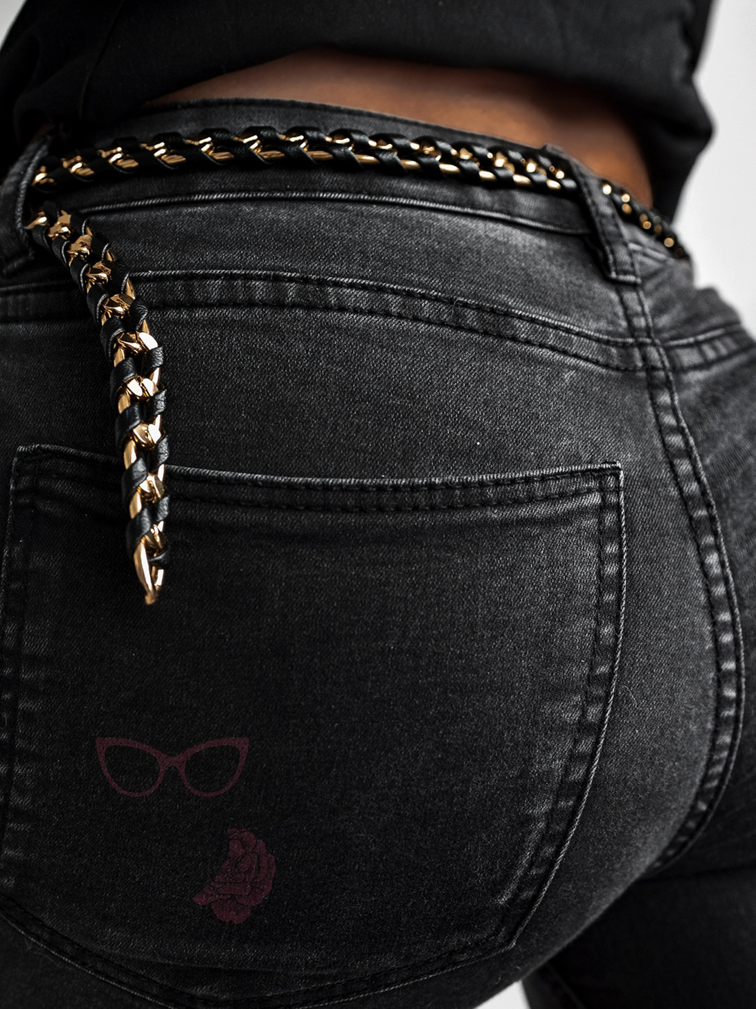 Pasek pleciony łańcuch Demetri Slim złoty