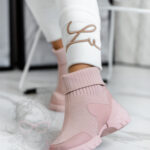 Botki skarpety Madam Beters pudrowe