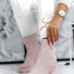 Botki skarpety Madam Beters pudrowe