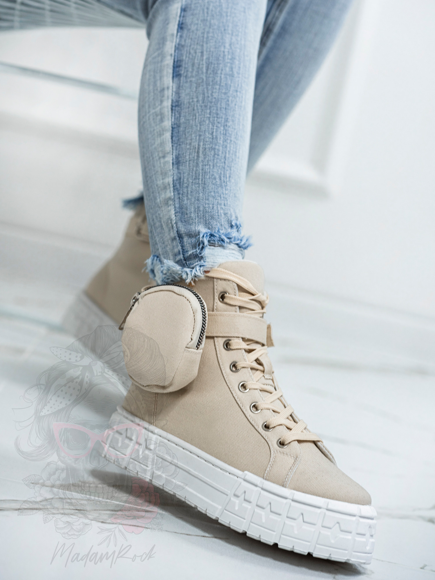 Trampki z kieszonką Rock Stuff beżowe