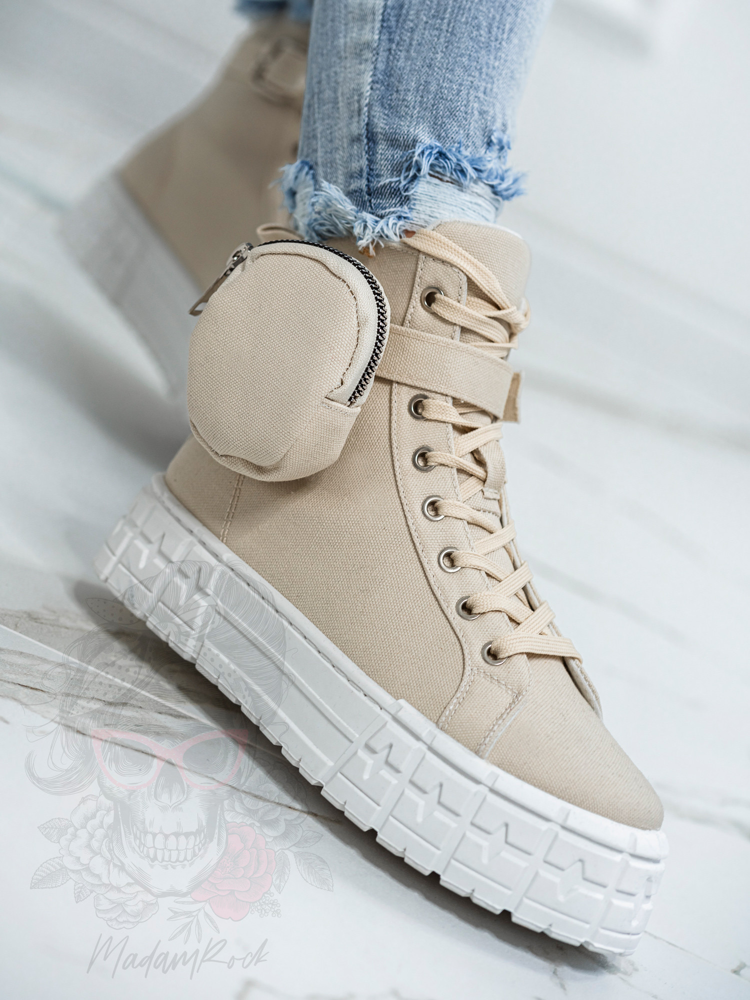 Trampki z kieszonką Rock Stuff beżowe