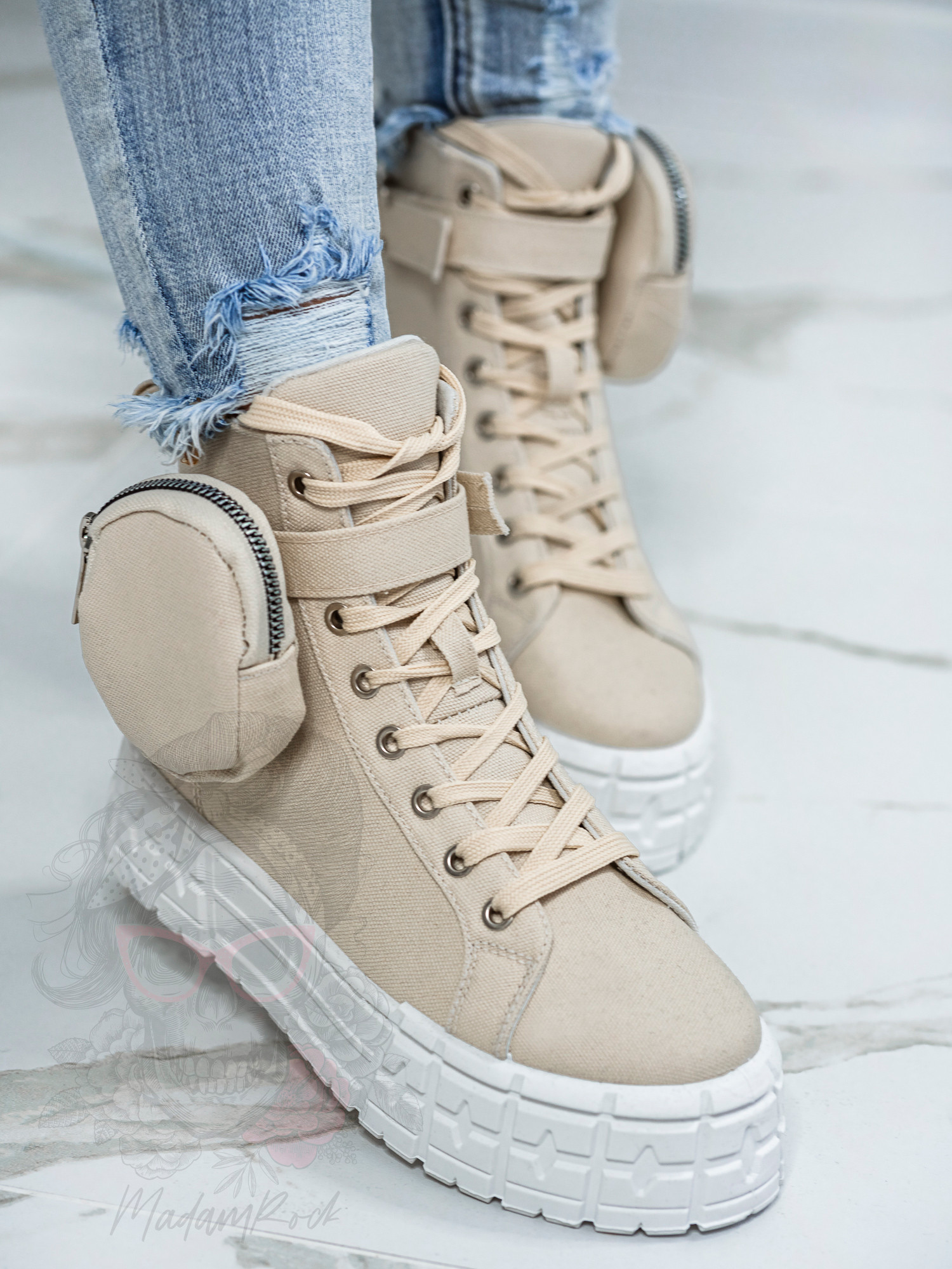 Trampki z kieszonką Rock Stuff beżowe