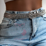 Pasek ozdobny Adenli srebrny