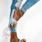 Klapki z ogniwem Madam OnTime błękitne