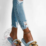 Klapki z ogniwem Madam OnTime błękitne